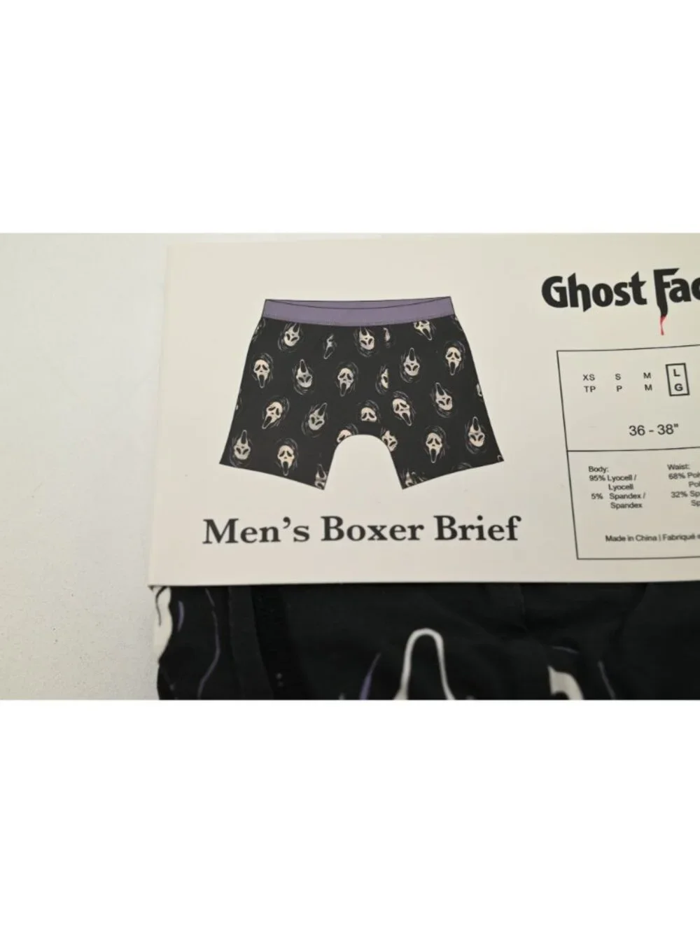 NIP Bioworld Ghost Face Boxer Briefs Sz L 36-38